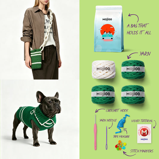 matching crochet sweater DIY kit, DIY materials kit | mojioo