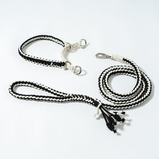 Black & White Set - Round-Braid Stride Leash Kit