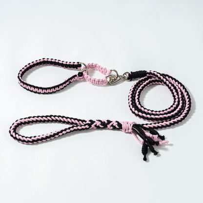 Pink & Black Set - Round-Braid Stride Leash Kit