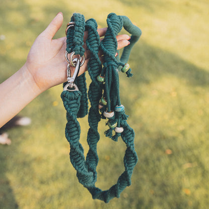 Forest Green Detail - Spiral Companion Leash Kit