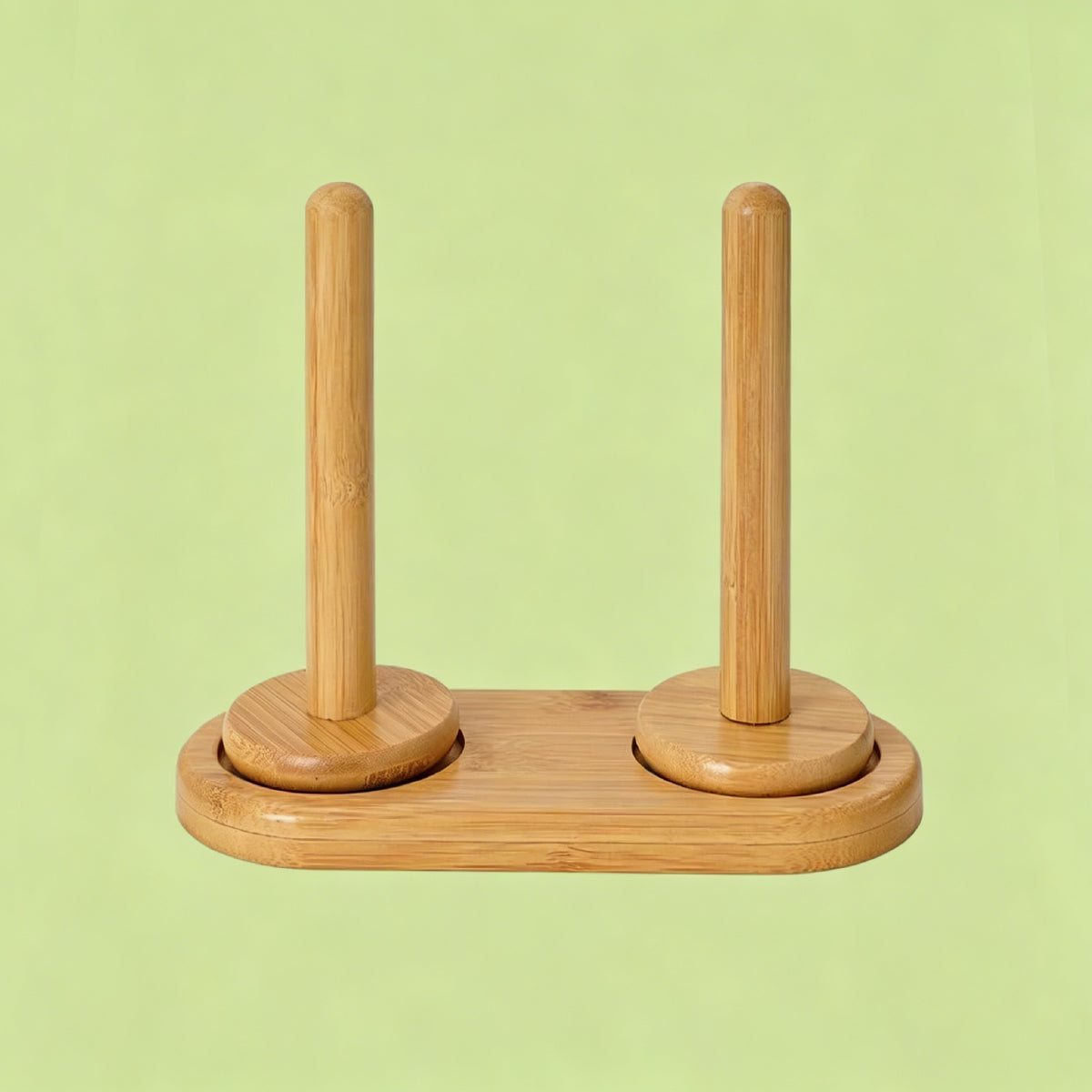 Wooden Spool Rack Double Green Background