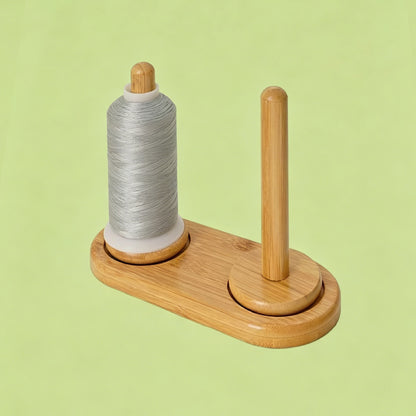 Wooden Spool Rack Double with Thread